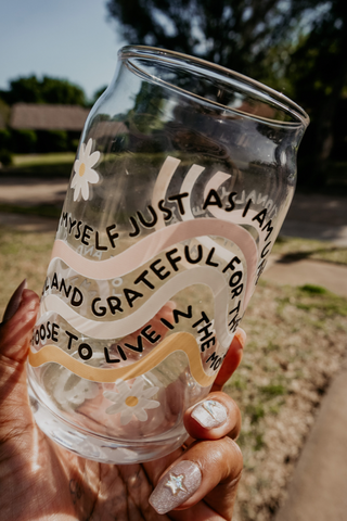 Self Love Affirmation Glass Cup